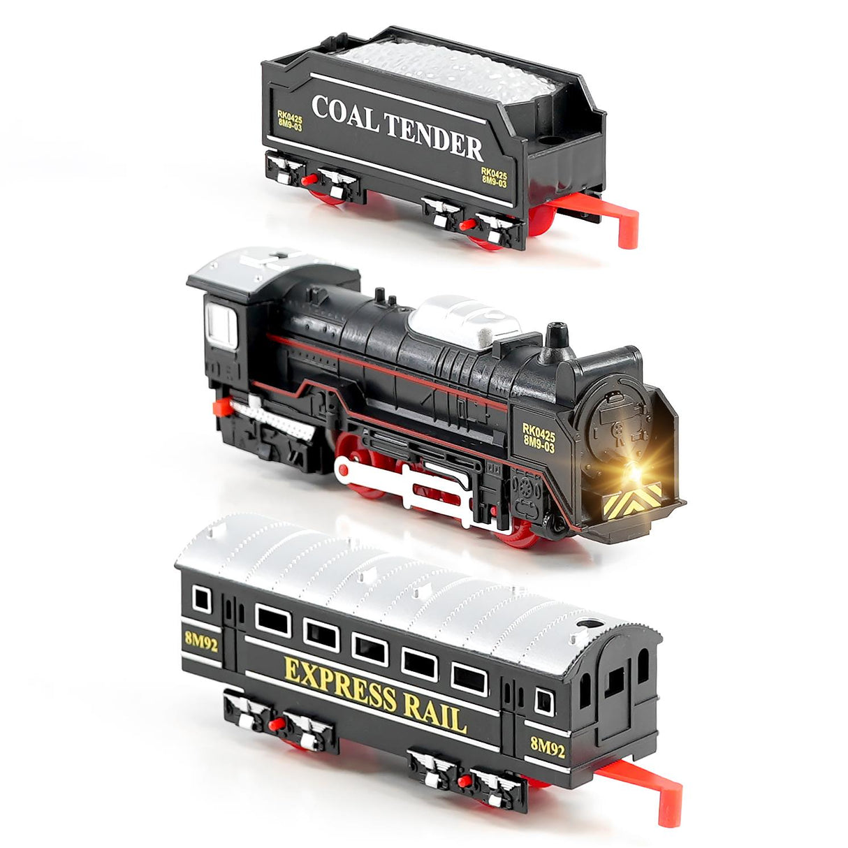 Classic Train Set with Tracks and Headlight by The Magic Toy Shop - UKBuyZone