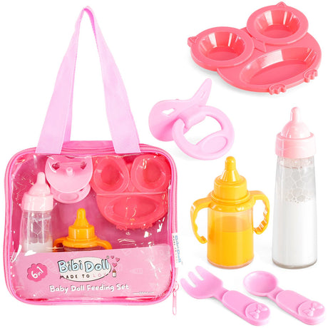 6 in 1 Doll Feeding Set Magic Milk Bottle by BiBi Doll - UKBuyZone