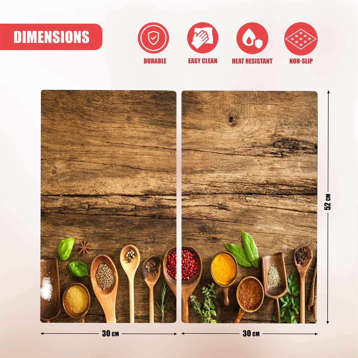 Glass Cutting Boards with Spice Design by Geezy - UKBuyZone