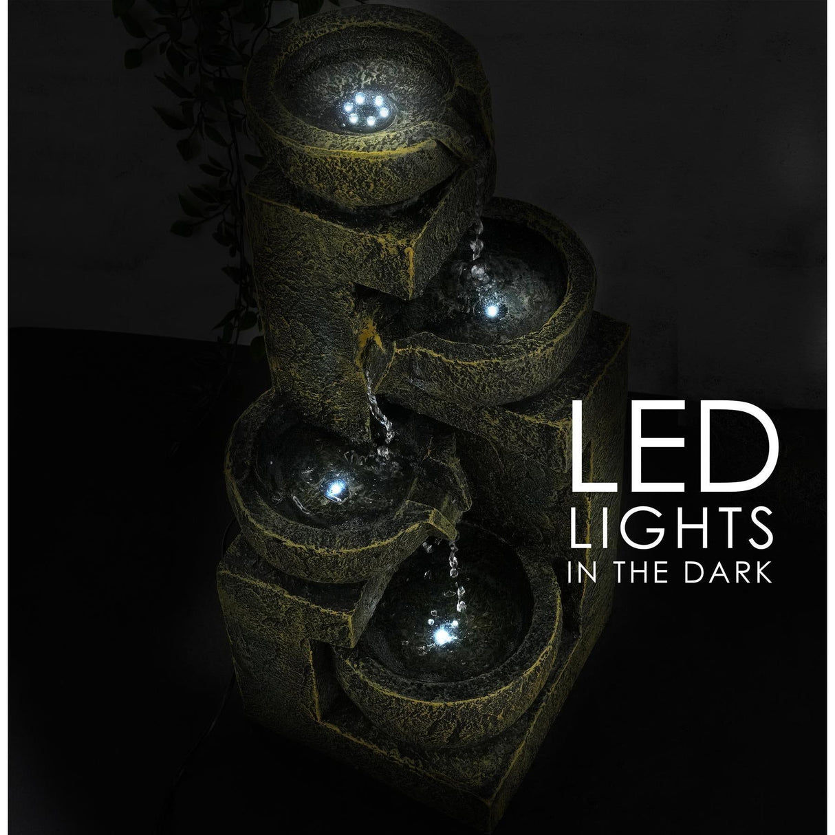 4 Tier Water Feature Outdoor With LED by GEEZY - UKBuyZone