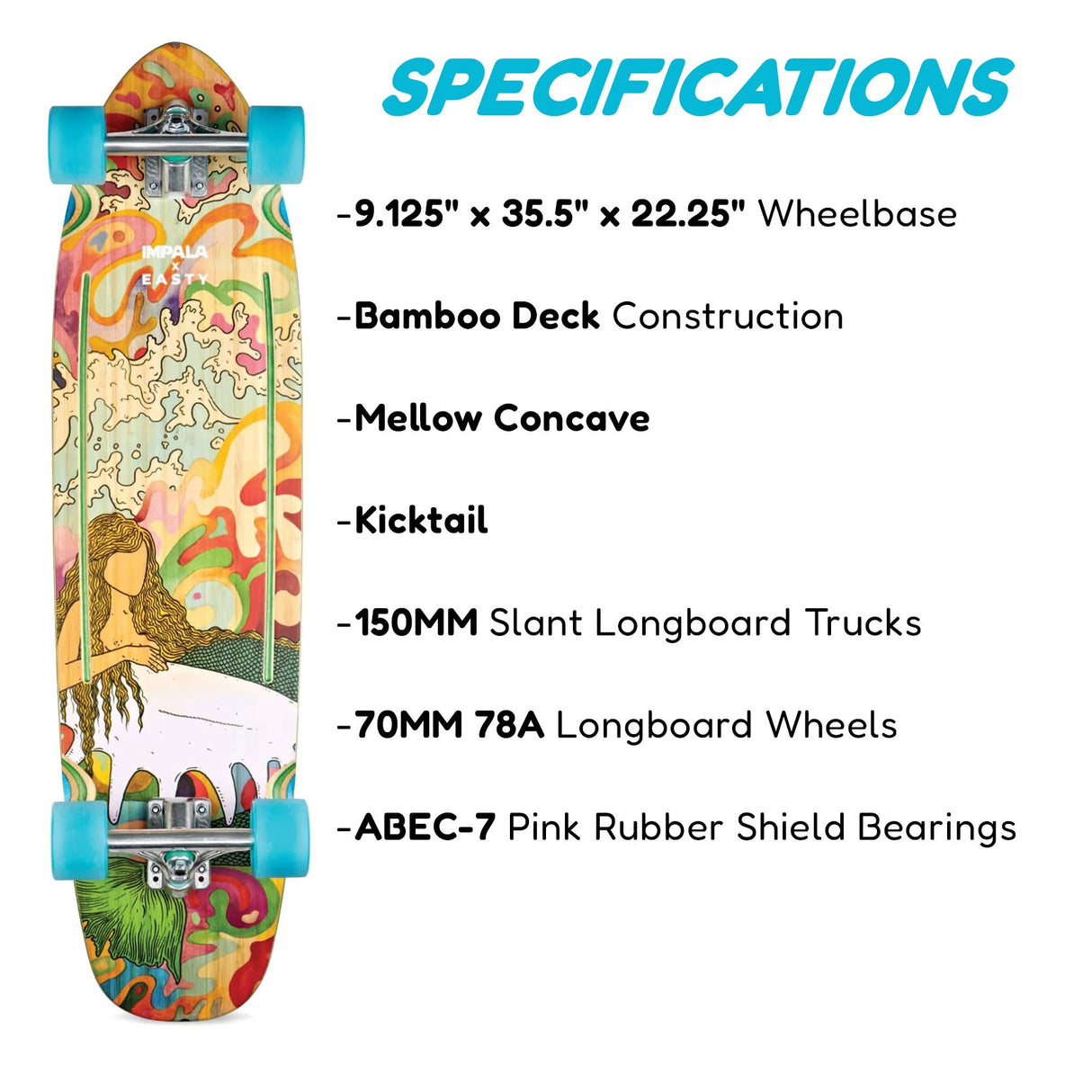 Impala Sirena 36" Complete Longboard by GEEZY - UKBuyZone