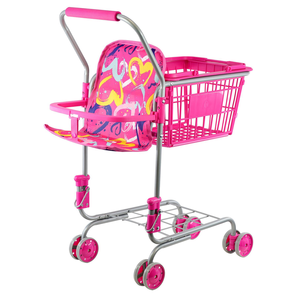 Kids Shopping Trolley with Removable Basket & Doll Seat by BiBi Doll - UKBuyZone