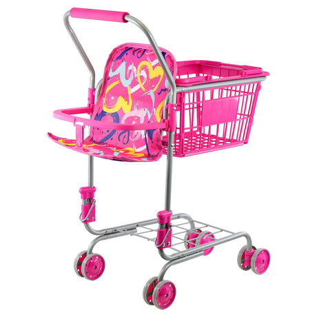 Kids Shopping Trolley with Removable Basket & Doll Seat by BiBi Doll - UKBuyZone