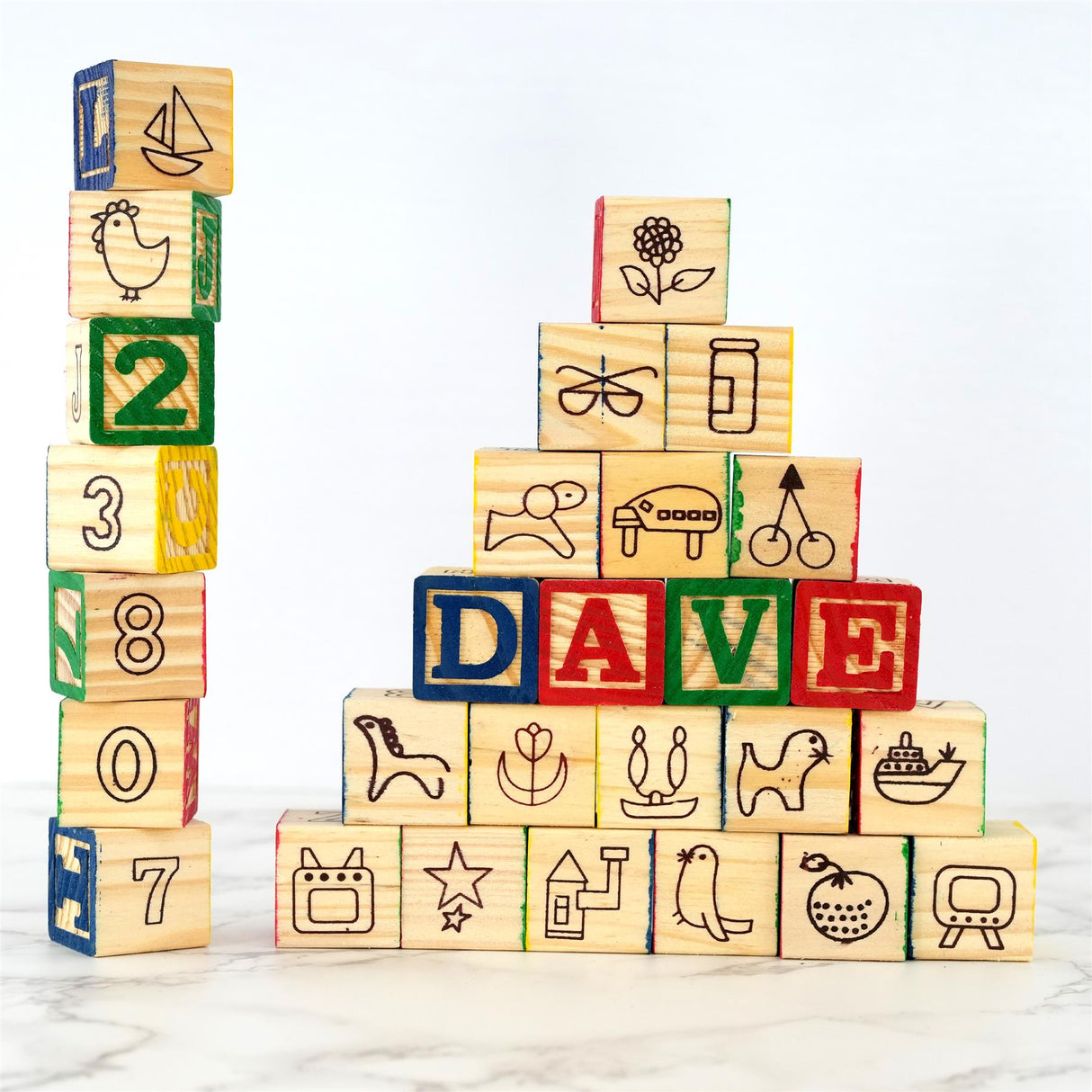 Wooden Block Set ABC 123 Number Block Set by MTS - UKBuyZone