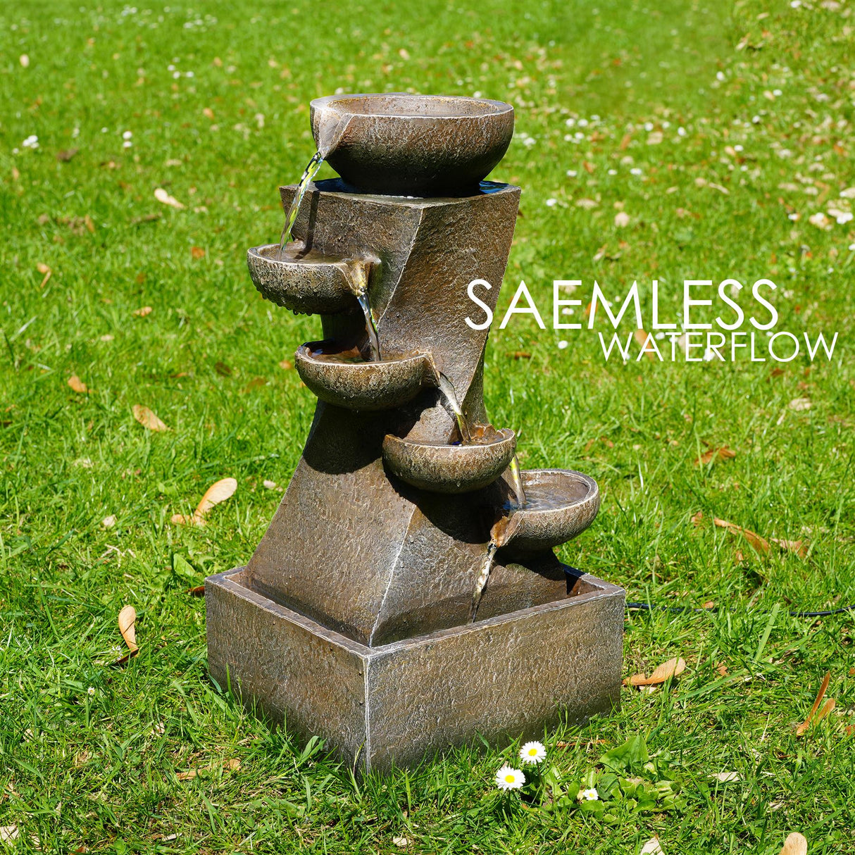 Cascading Water Feature Outdoor With LED by GEEZY - UKBuyZone