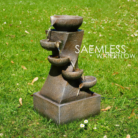 Cascading Water Feature Outdoor With LED by GEEZY - UKBuyZone