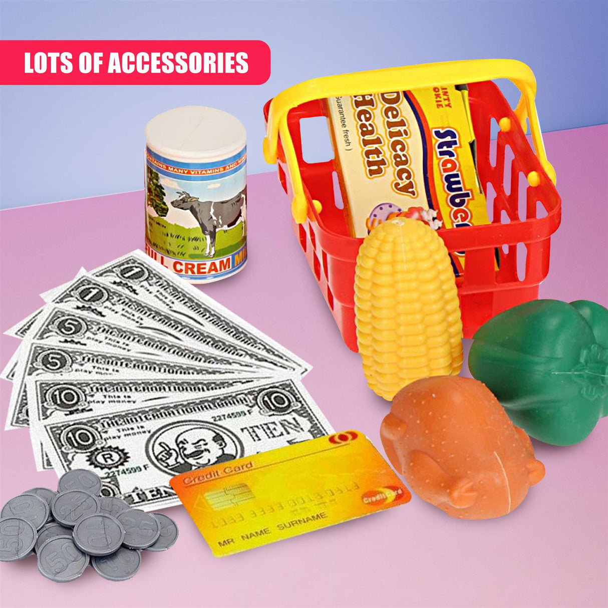 White & Red Cash Register Toy