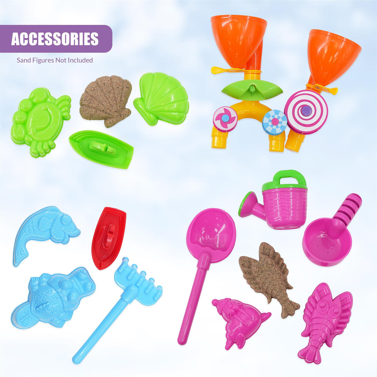 Pink Sand and Water Table Garden Sandpit Play Set by The Magic Toy Shop - UKBuyZone