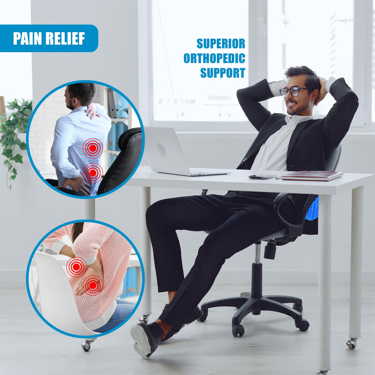 Orthopaedic Gel Seat Cushion by GEEZY - UKBuyZone