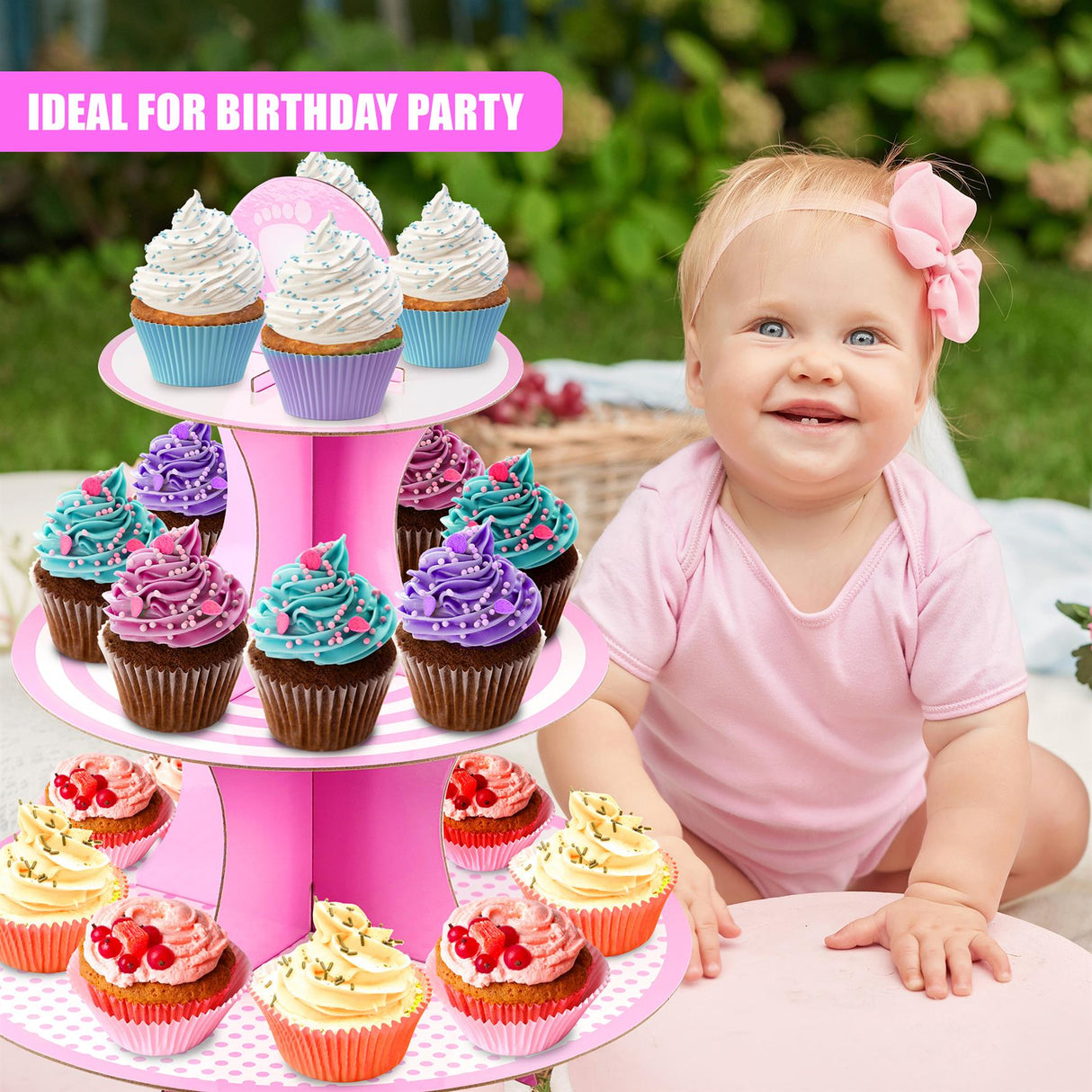 3 Tier Cardboard Cupcake Stand by GEEZY - UKBuyZone