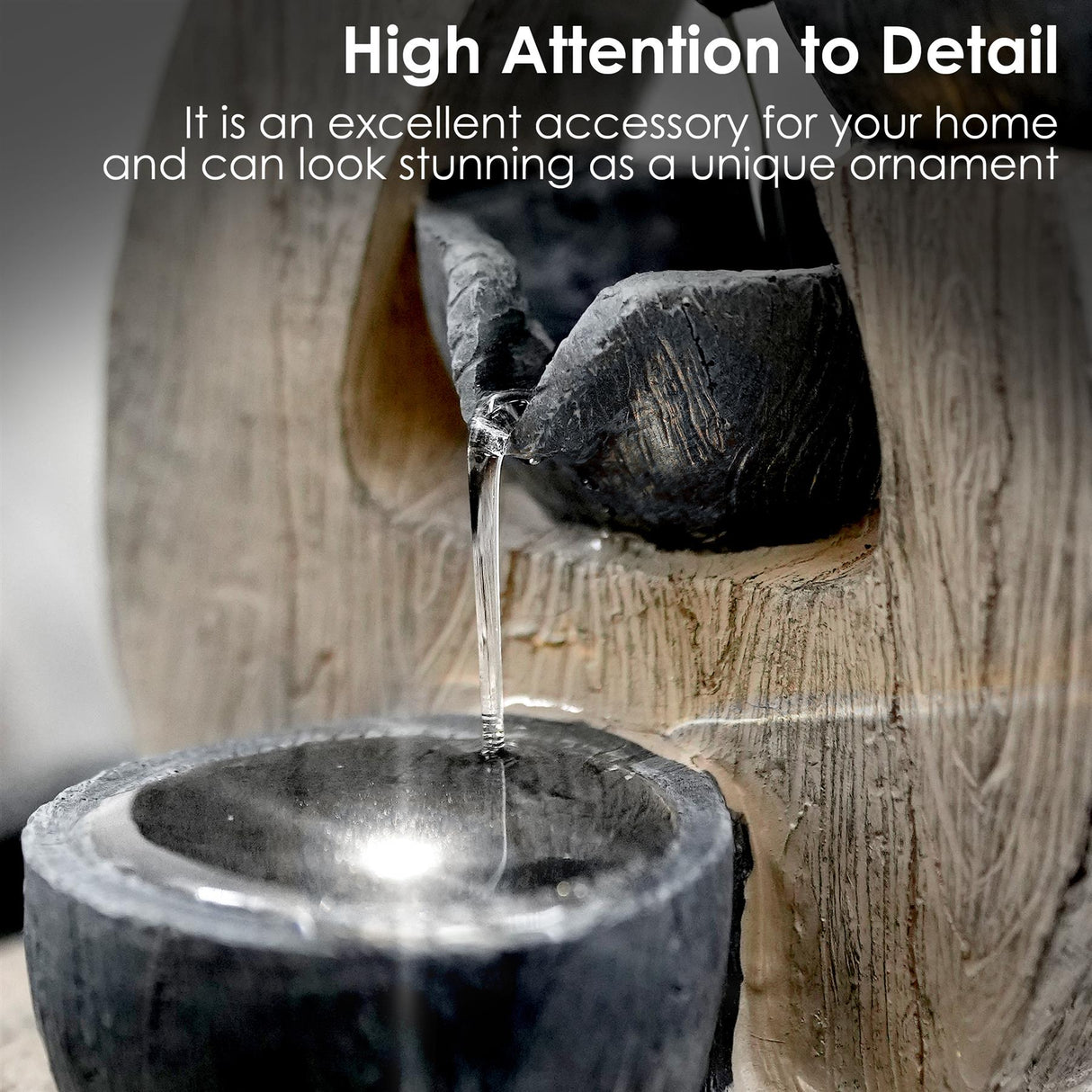 4 Bowls Water Feature Indoor With LED by GEEZY - UKBuyZone