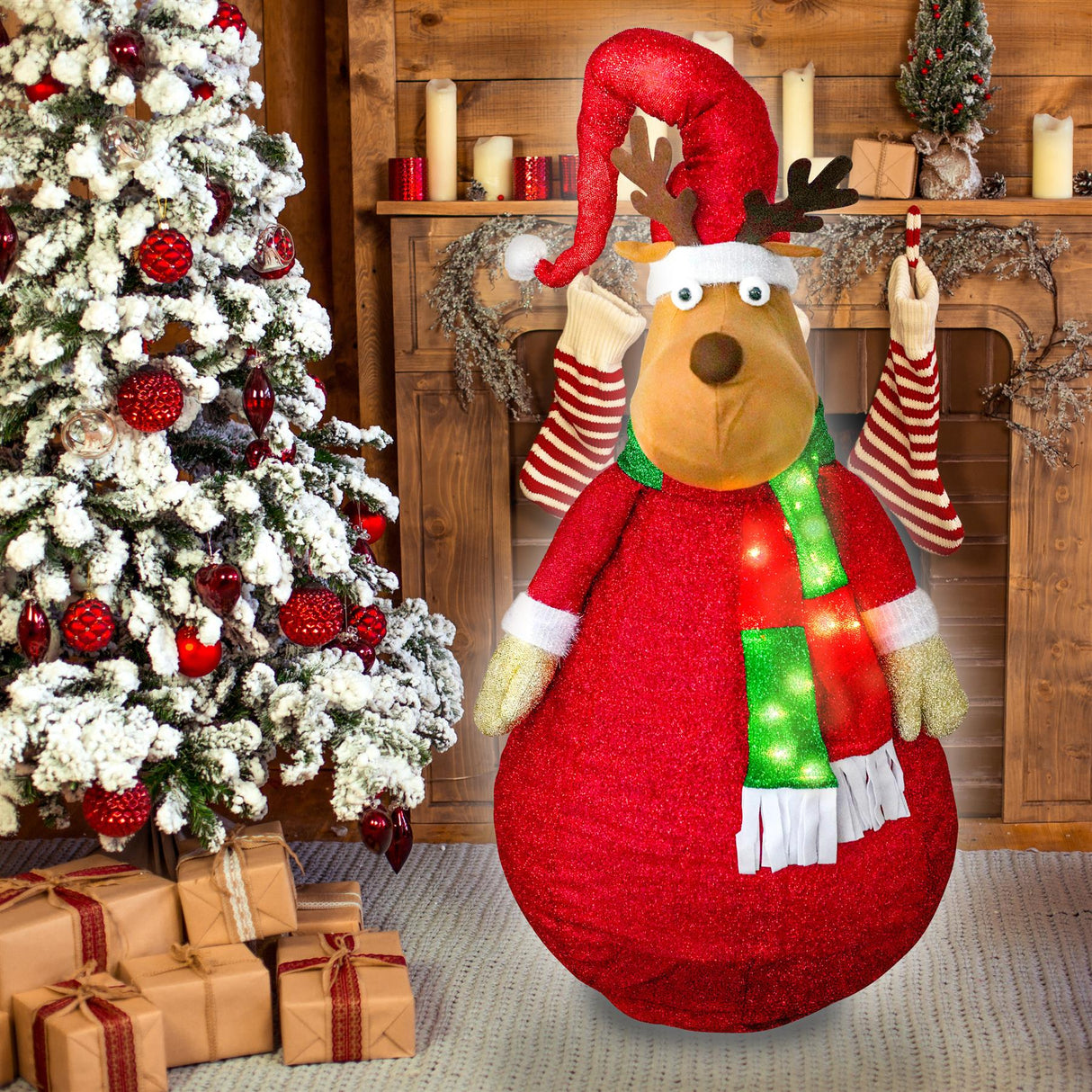 Collapsible Raindeer Christmas Decoration with LED lights by The Magic Toy Shop - UKBuyZone