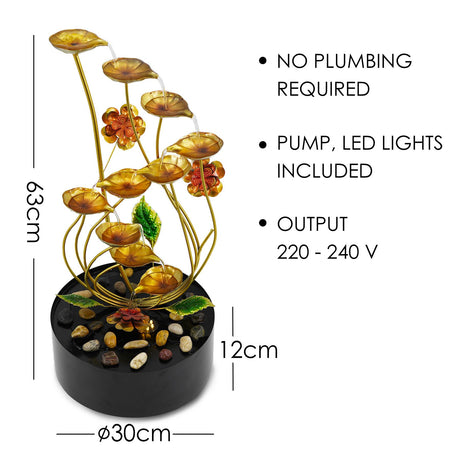 Metal Spiral Water Feature Outdoor With LED by GEEZY - UKBuyZone