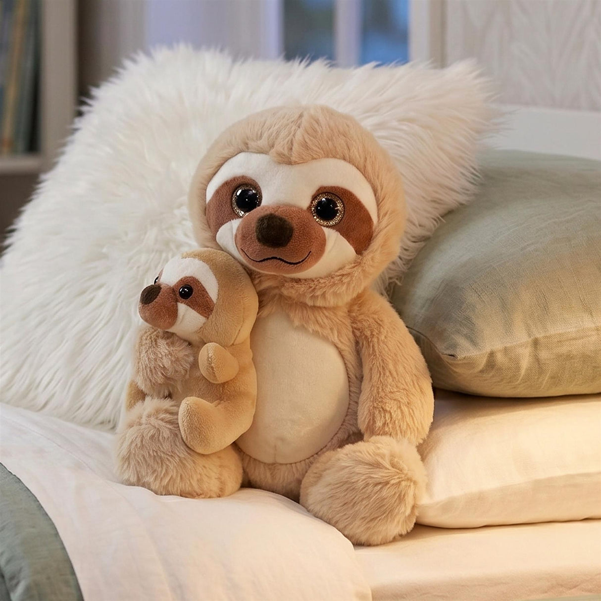 9" Mum & Baby Sloth Soft Toy