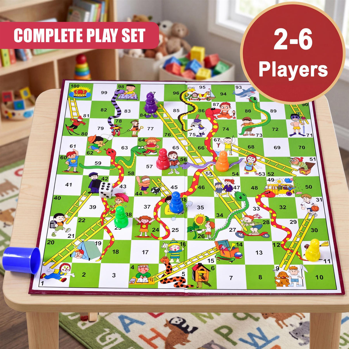 Snakes and Ladders Traditional Board Game