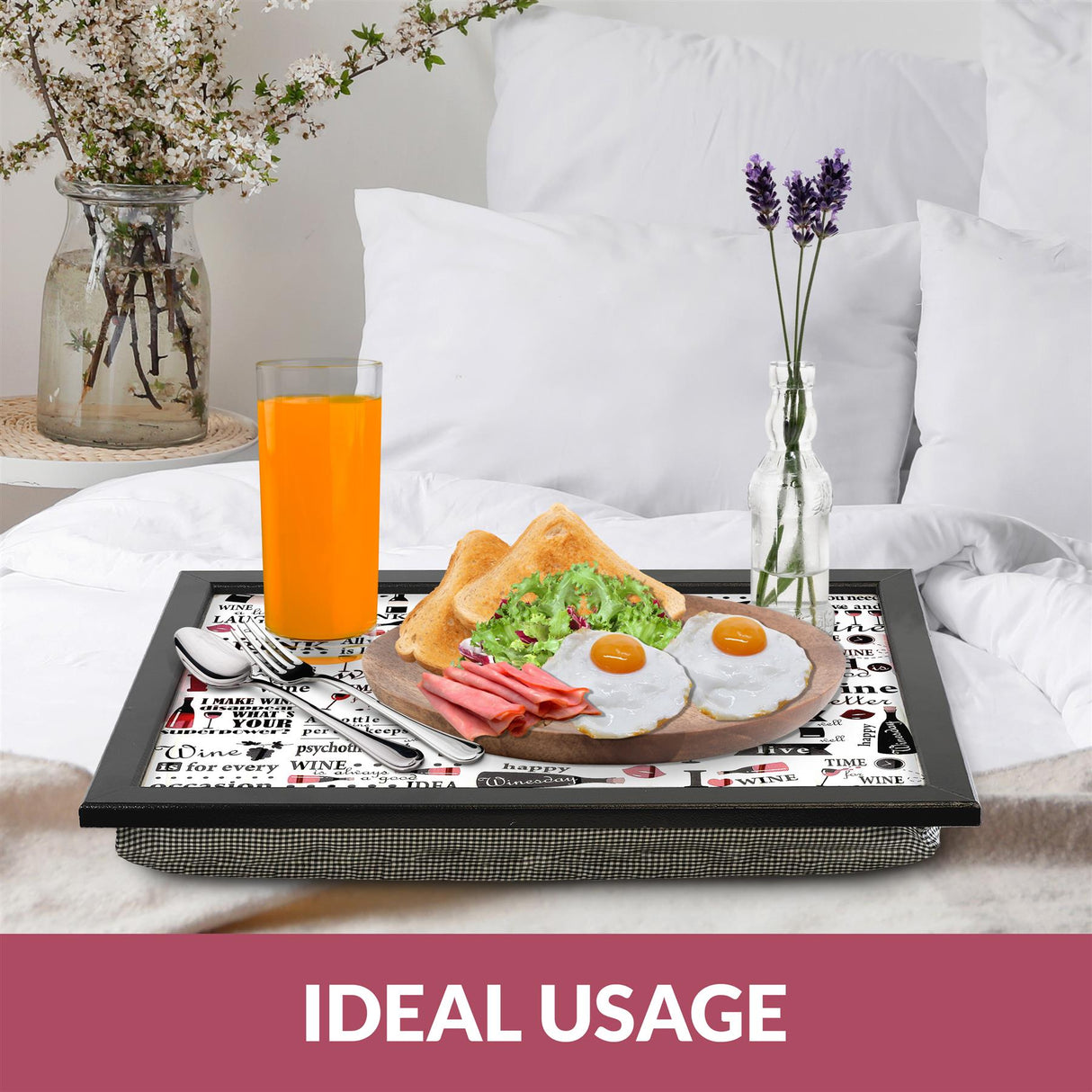 Wine Design Tray With Bean Bag Cushion by Geezy - UKBuyZone