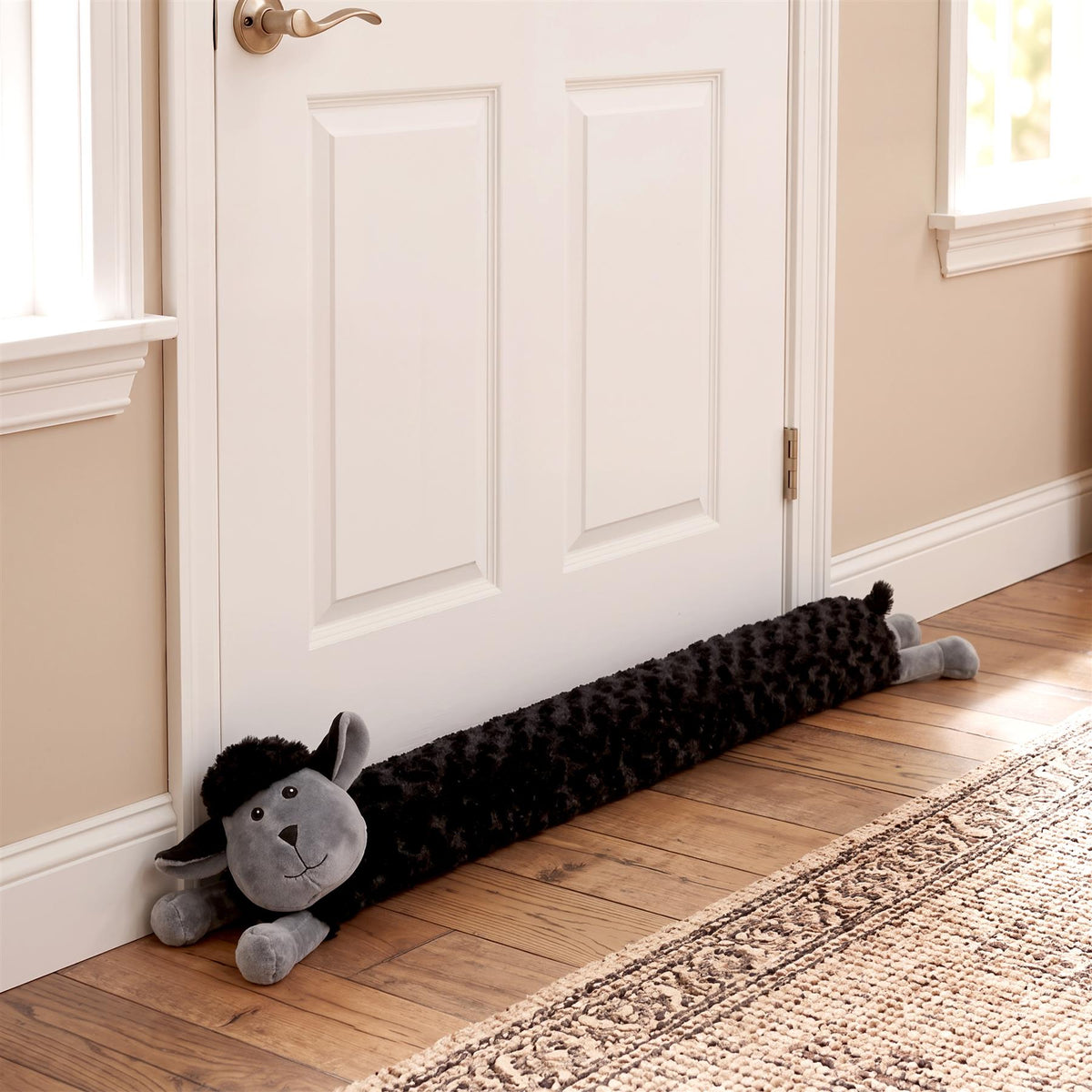 Novelty Black Sheep Draught Excluder for Doors