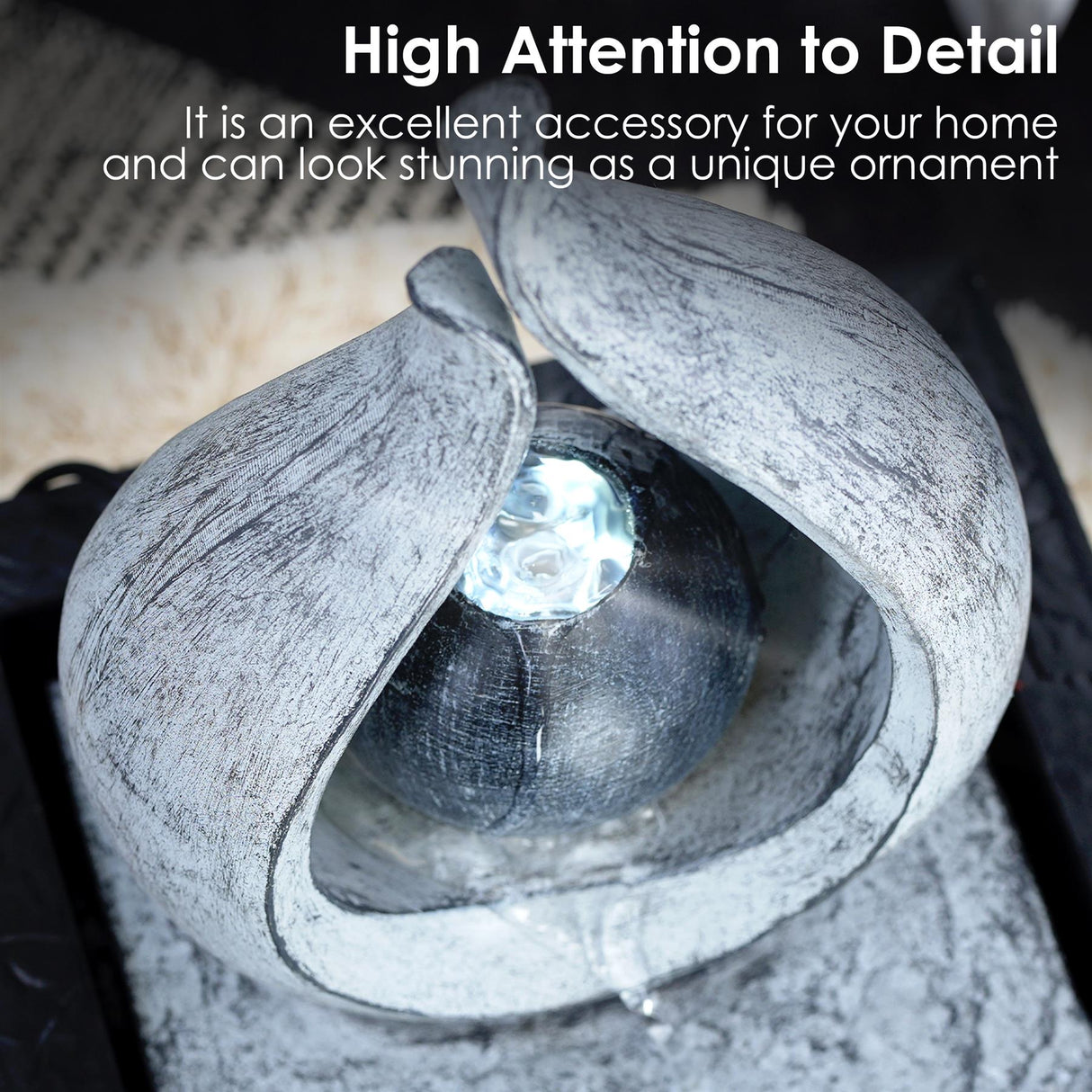 Flame Water Feature Indoor With LED by GEEZY - UKBuyZone