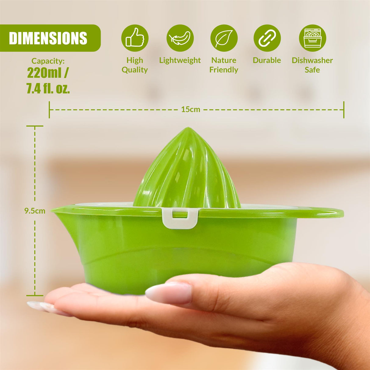 Plastic Manual Juicer 220ml by GEEZY - UKBuyZone