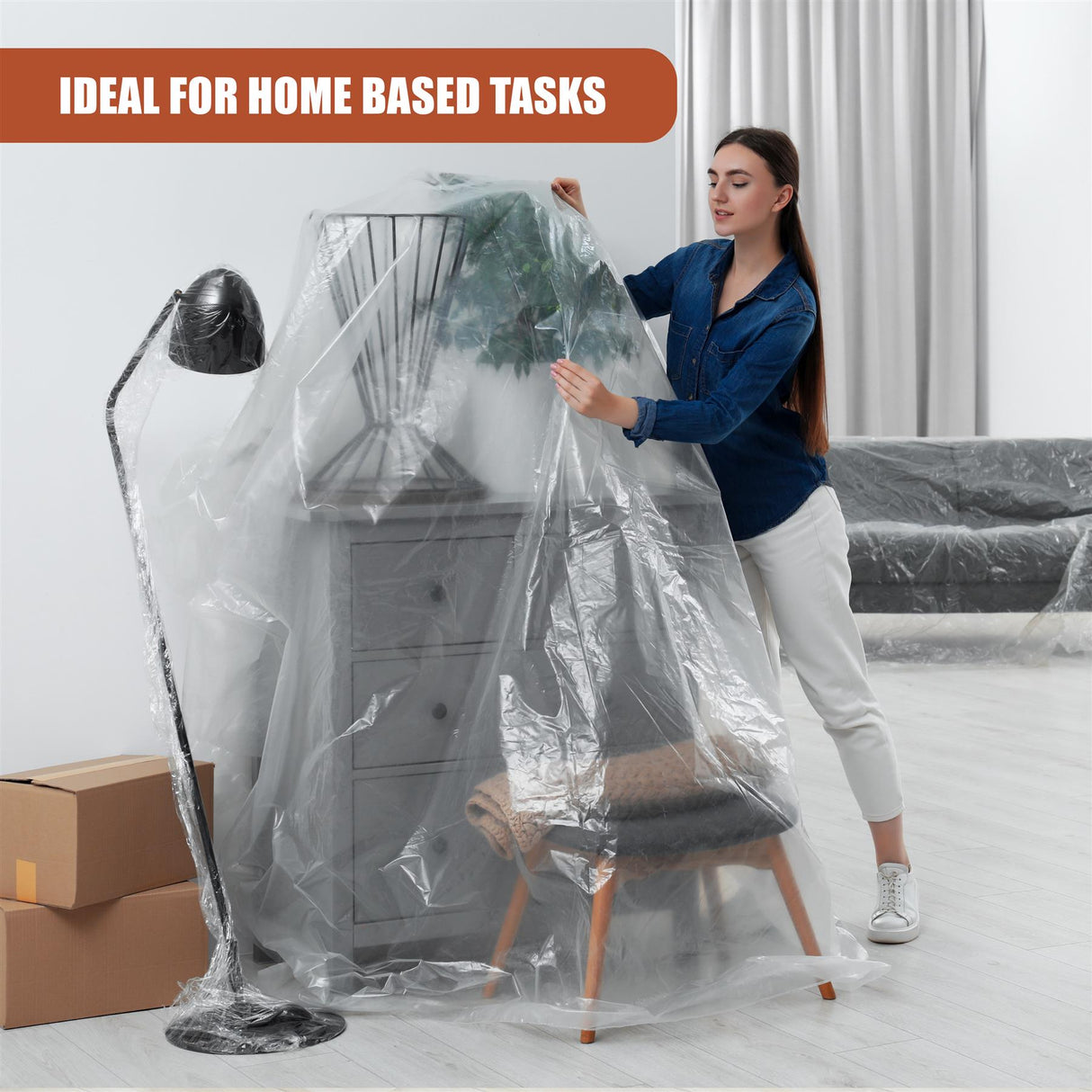 Clear Dust Sheets 4x5m - Set of 5 by GEEZY - UKBuyZone