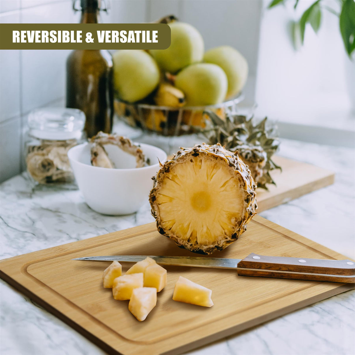 Large Bamboo Chopping Board 37x25cm by GEEZY - UKBuyZone