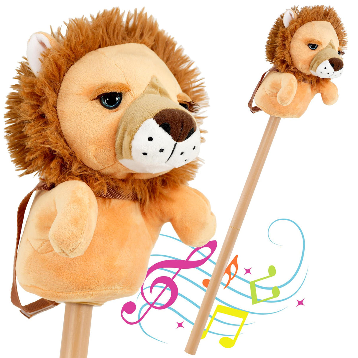 Kids Hobby Horse Toy Lion with Sounds by The Magic Toy Shop - UKBuyZone