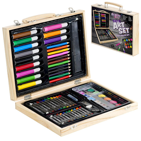 67 Pieces Art Set in a Wooden Case by The Magic Toy Shop - UKBuyZone