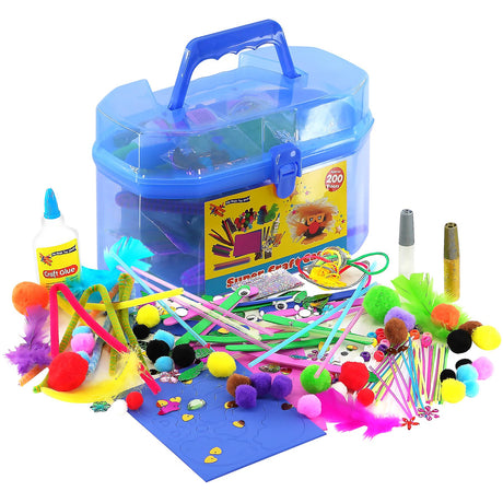 Blue Kids Super Craft Carry Case by The Magic Toy Shop - UKBuyZone
