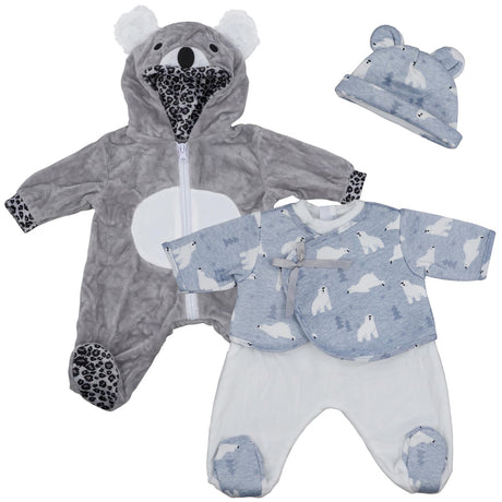 BiBi Outfits - Set of Two Doll Clothes (Polar Bear & Koala) (50 cm / 20") by BiBi Doll - UKBuyZone
