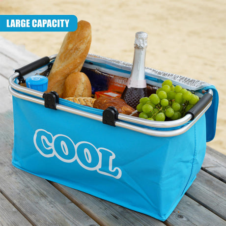 Blue Cooler Basket Bag by GEEZY - UKBuyZone