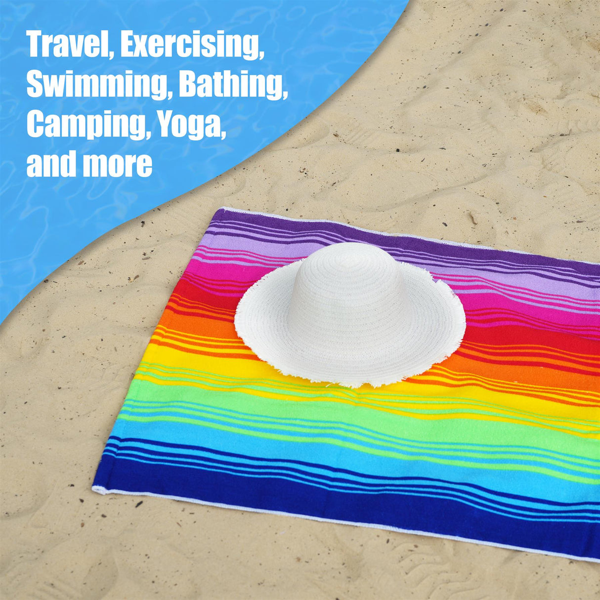 Rainbow Design Large Towel by GEEZY - UKBuyZone