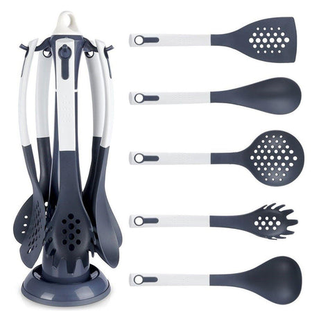 6 Pcs Cooking Utensils Set With Rotating Stand by GEEZY - UKBuyZone