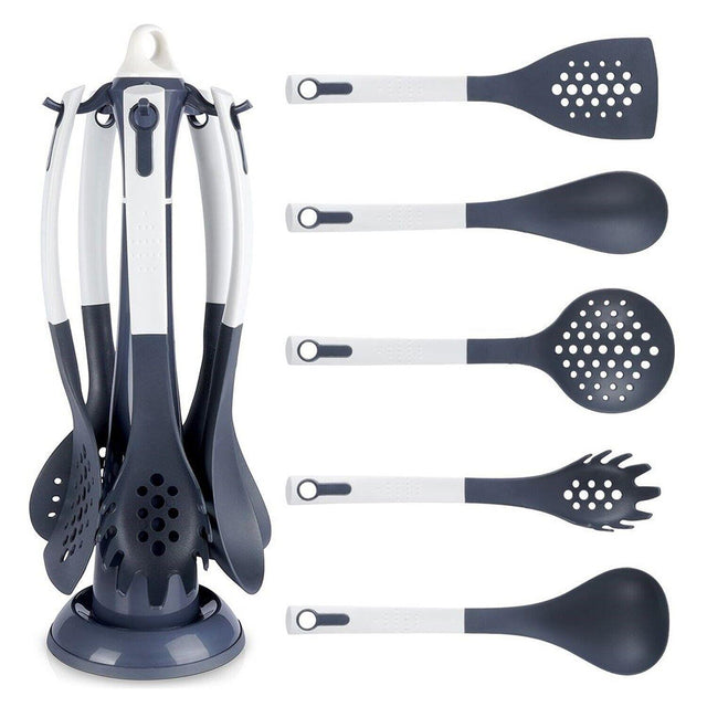 6 Pcs Cooking Utensils Set With Rotating Stand by GEEZY - UKBuyZone