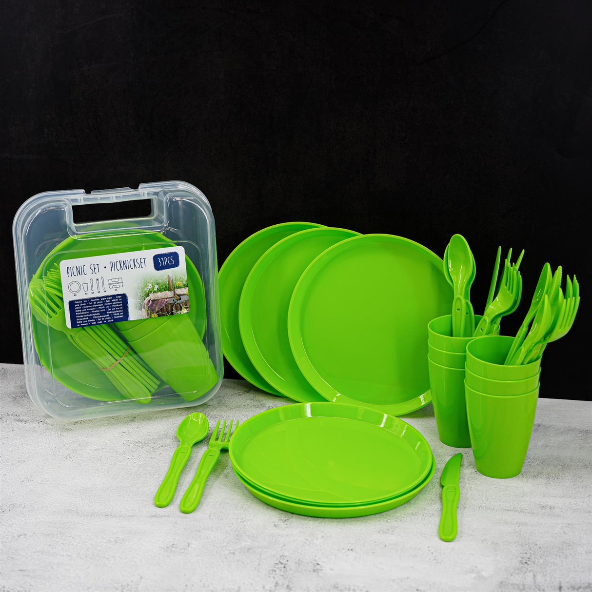 Green Camping Set For Six 31 Pieces by GEEZY - UKBuyZone