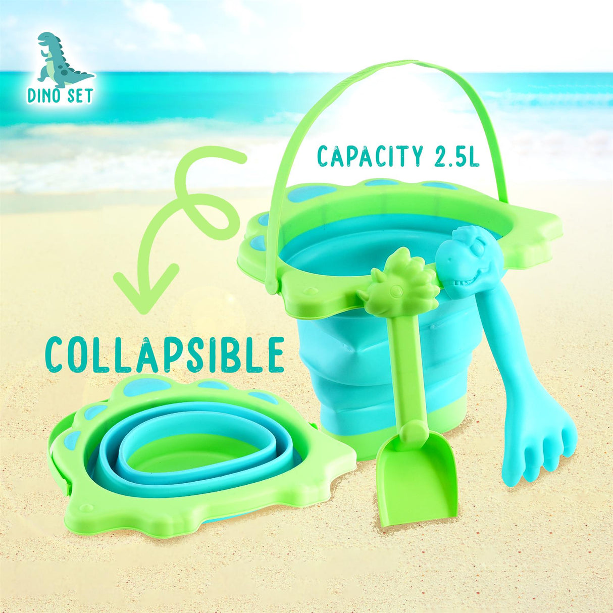 Collapsible Beach Bucket & Spade Sets