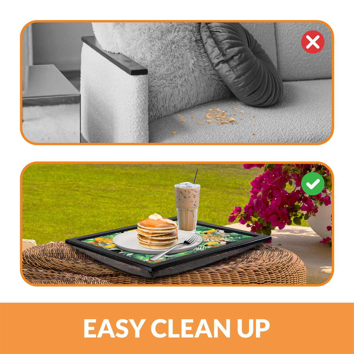 Tropical Lap Tray With Bean Bag Cushion by Geezy - UKBuyZone