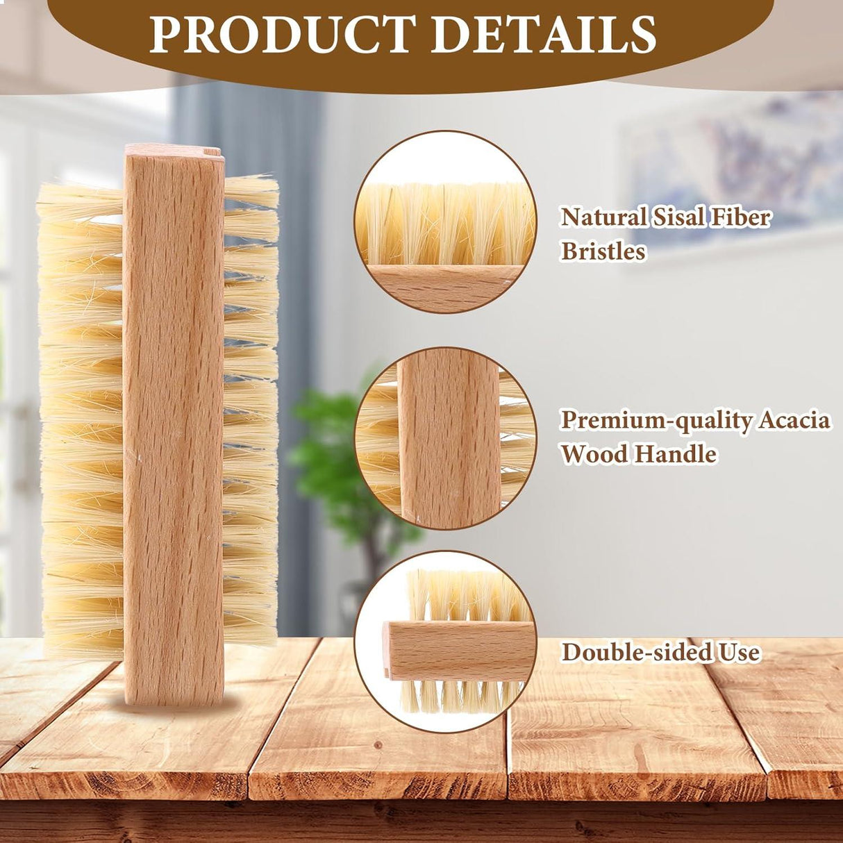 Double Sided Wooden Nail Scrubbing Brushes by GEEZY - UKBuyZone