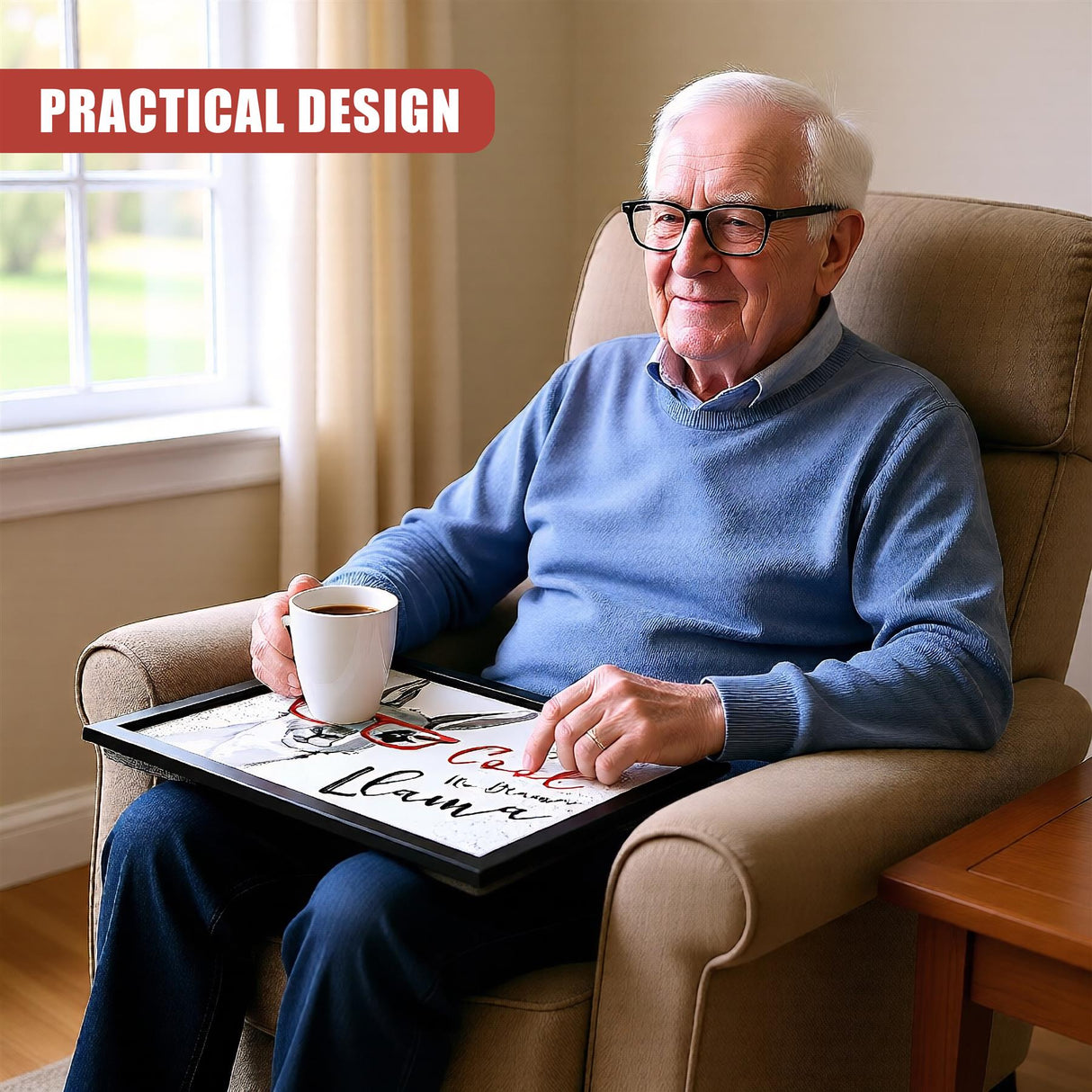 Lap Tray With Bean Bag Cushion (Llama)