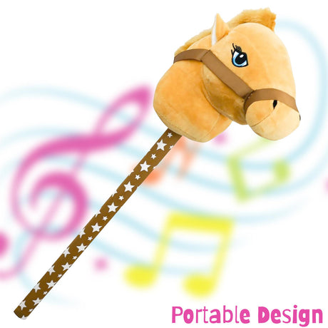 Kids Brown Hobby Horse With Sounds by The Magic Toy Shop - UKBuyZone