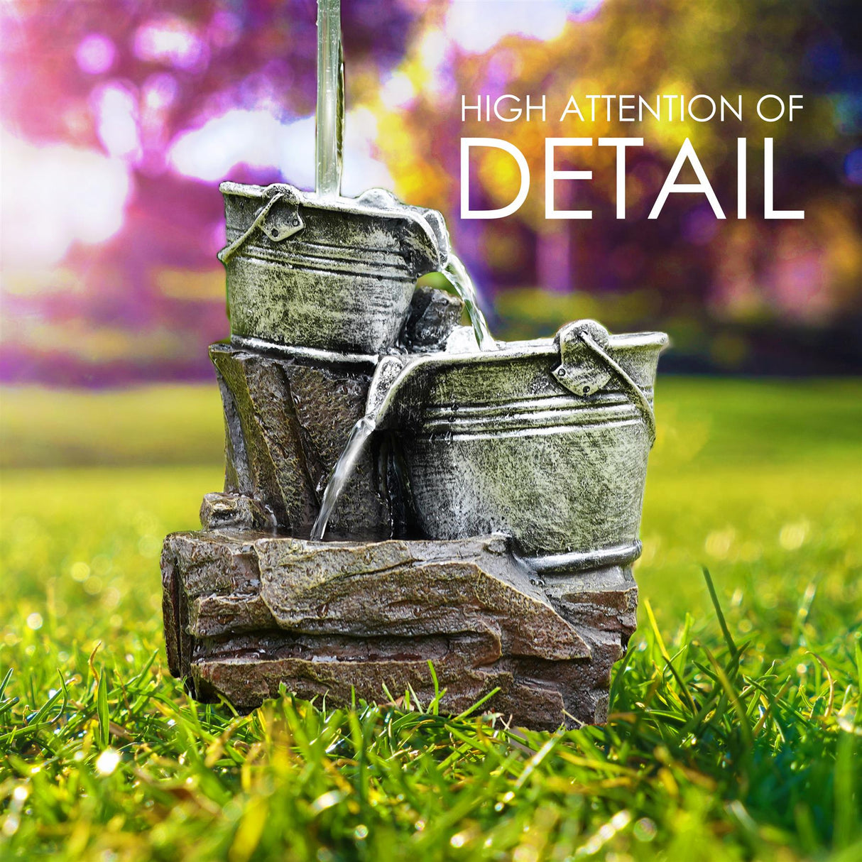 Tap Design Water Feature Outdoor With LED by GEEZY - UKBuyZone