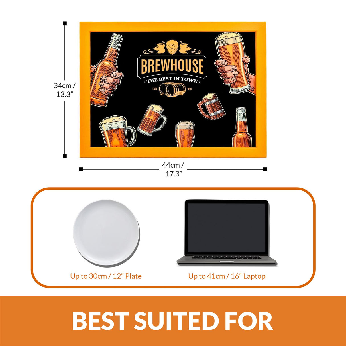 Lap Tray With Bean Bag Cushion (Brewhouse) by Geezy - UKBuyZone