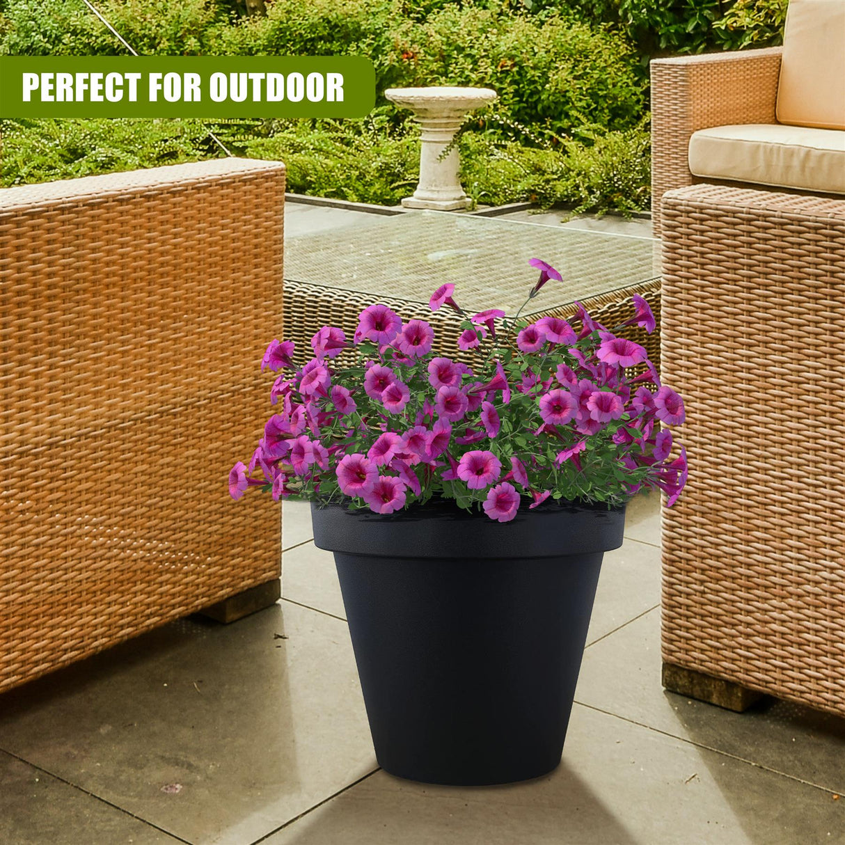 Anthracite Round Flower Planter 26 cm