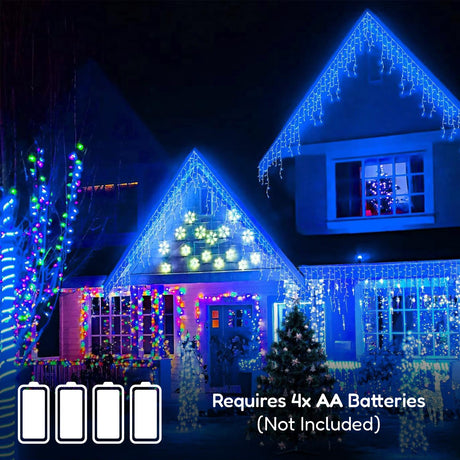 200 Christmas Blue & White Led Icicle Lights by Geezy - UKBuyZone