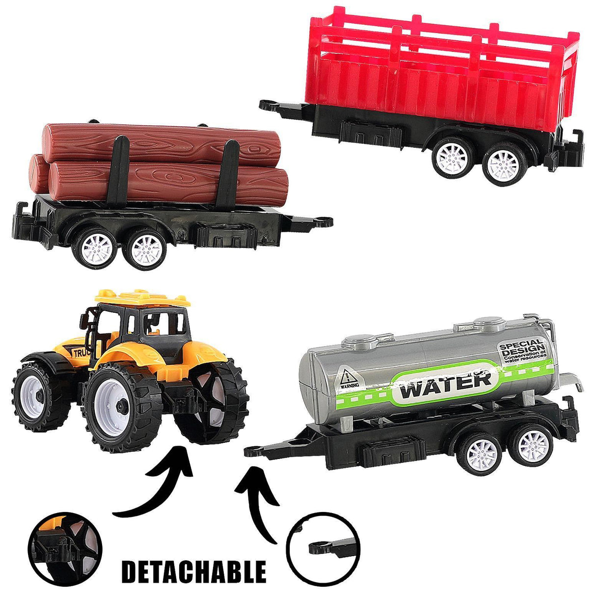 Farm Tractor and Trailer Playset by The Magic Toy Shop - UKBuyZone