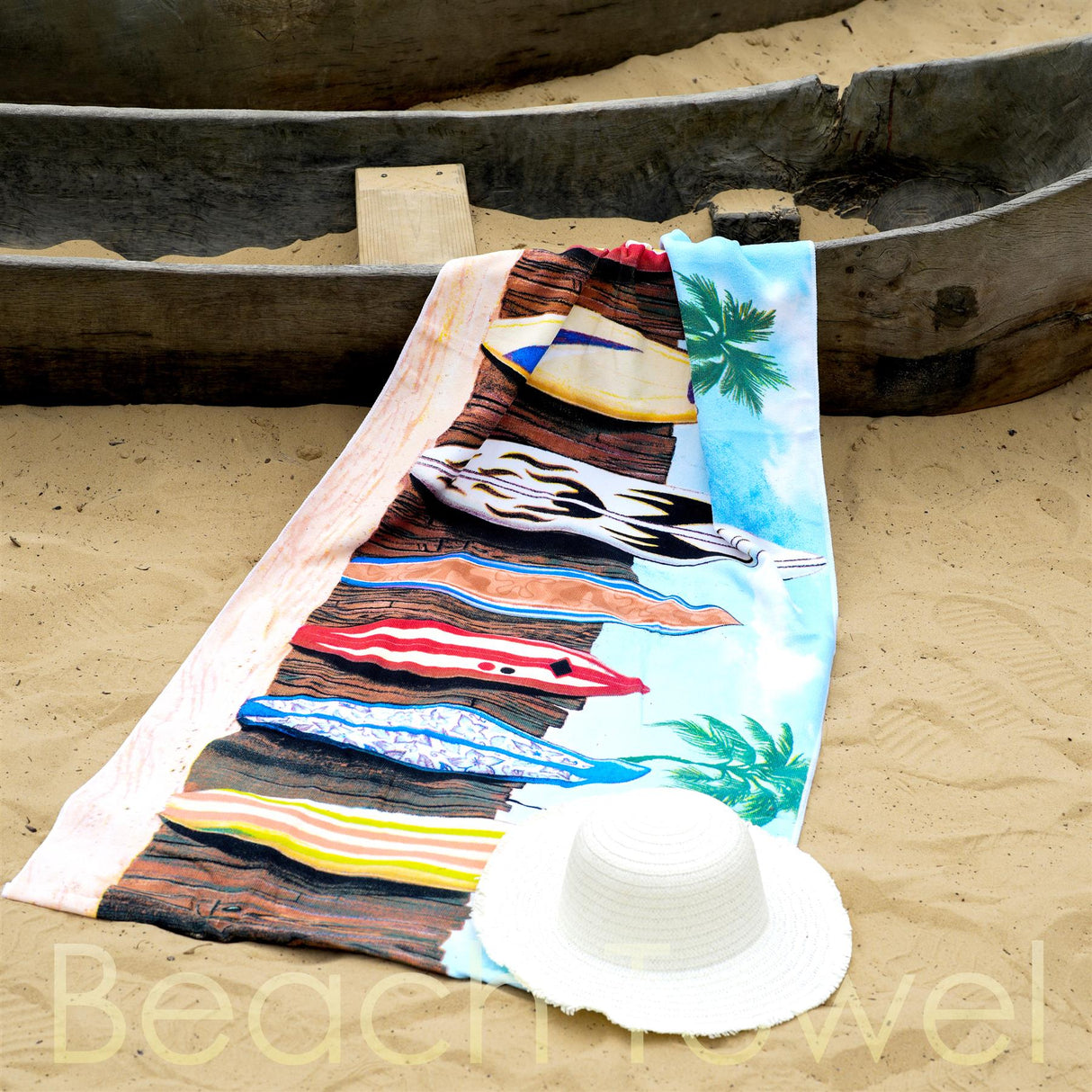 Surfboards Design Large Towel by Geezy - UKBuyZone