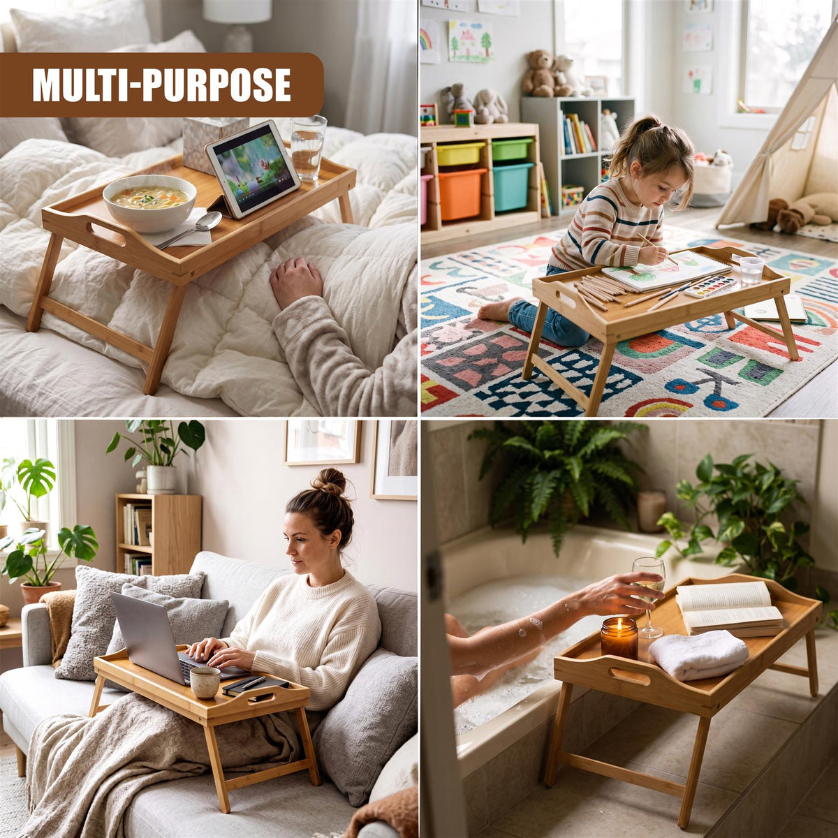 Wooden Bed Tray Table