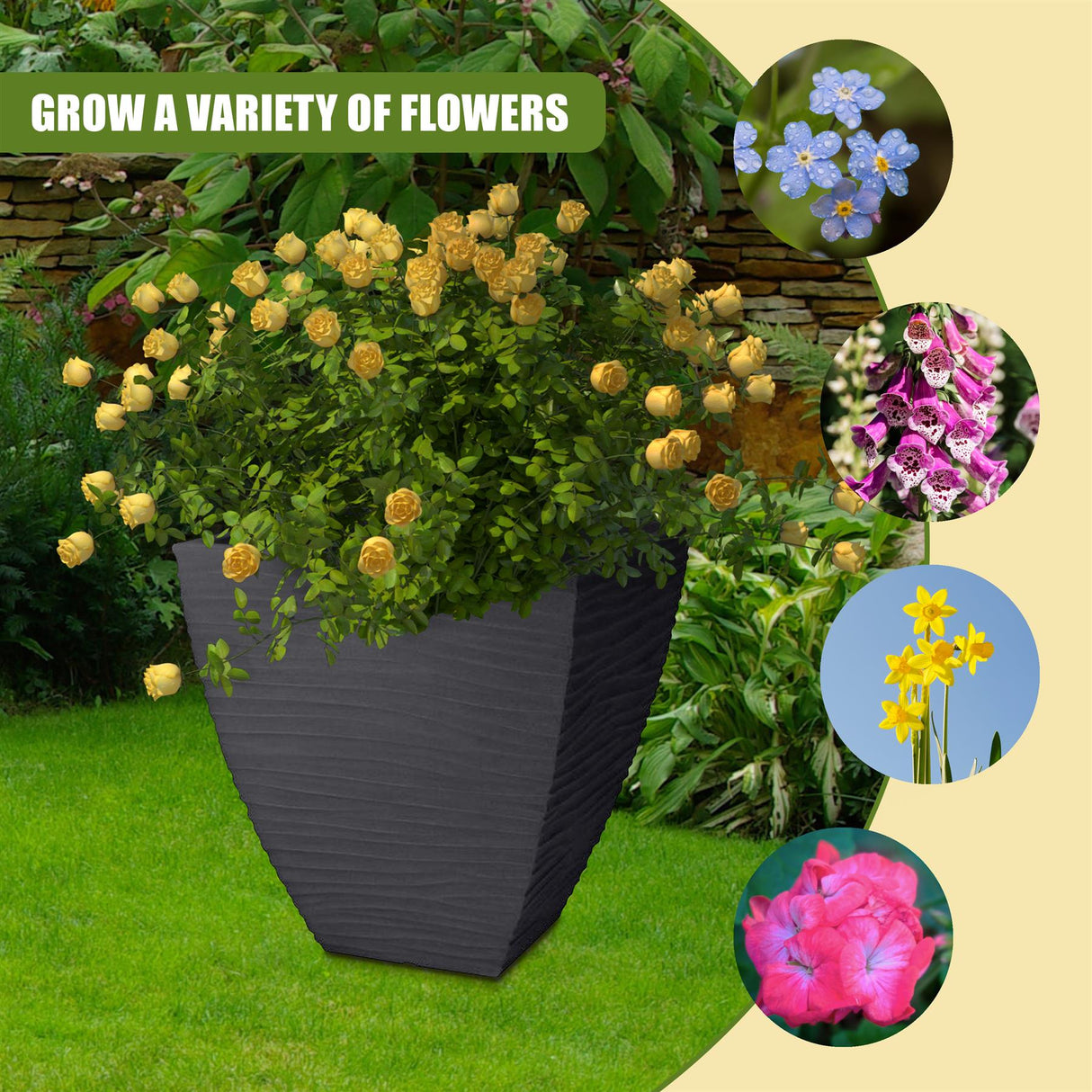 Large Flower Pot - Waves Pattern by GEEZY - UKBuyZone