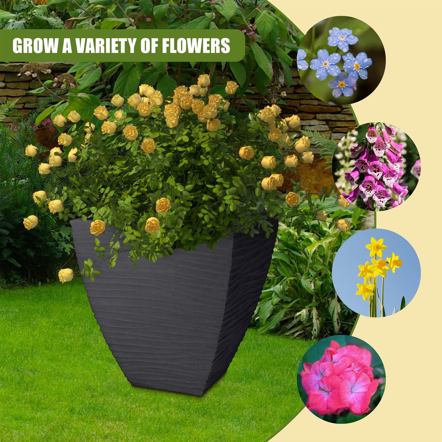 Large Flower Pot - Waves Pattern by GEEZY - UKBuyZone