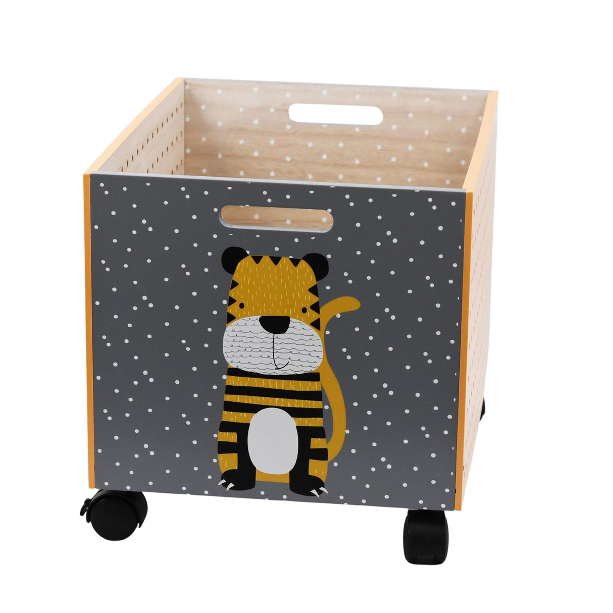 Tiger Design Kids Wooden Storage Chest On Wheels by The Magic Toy Shop - UKBuyZone