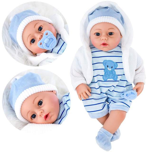 Blue Baby Boy Doll With Dummy & Sounds by BiBi Doll - UKBuyZone